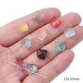 Handheld 10x10mm iridescent shell charm bead with colorful aurora finish for DIY jewelry - Shell (BBD229)