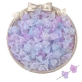 Perline a campana in acrilico sfumato viola e blu per la creazione di collane fai-da-te - 100 Pezzi/Confezione (12x7mm) / Fiore a Tromba Sfumatura Blu Viola Stellato