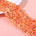 Perles en cristal oeil de chat orange rouge irrégulières pour bijoux faits à la main - Rouge Orangé