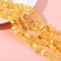 Perles de pierre de cristal oeil de chat jaune irrégulières pour bracelets DIY - Jaune Brûlé