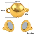 Golden 8mm ball magnetic clasp for DIY jewelry making with 14mm total length - Spherical Style (FKC023-24)