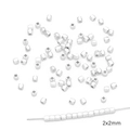 Cuentas espaciadoras cuadradas de 2x2mm en plata bañada en oro 14K para DIY - Cuenta Facetada Plateada Gruesa 2x2mm