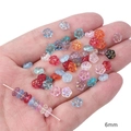 DIY colorful 6mm flower-shaped resin beads with sparkling gold glitter for jewelry - Small Round Flower (BBD229)
