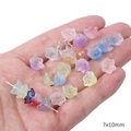 Pastel gradient 7x10mm flower charms in translucent finish for DIY jewelry crafts - Lily of the Valley (BBD229)