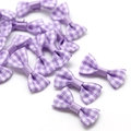 Handmade purple and white plaid fabric bows for DIY hair accessories and gift wrapping - Light Purple