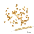Cuentas espaciadoras facetadas de 3mm rellenas de oro 14K para hacer joyas DIY - Cuenta Láser Chapada Oro 14K 3mm