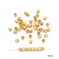 Cuenta dorada facetada minimalista de 4 mm en oro de 14K para joyería artesanal - Cuenta Láser Chapada Oro 14K 4mm