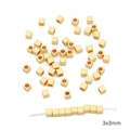 Cuentas espaciadoras cuadradas de 14K oro 3x3mm para hacer joyas y collares DIY - Cuenta Cuadrada Chapada Oro 14K 3x3mm