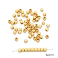 Cuentas cúbicas cuadradas minimalistas de 3x3mm en oro de 14K para bisutería DIY - Cuenta Cuadrada Redondeada Oro 14K 3x3mm