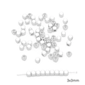 Cuentas espaciadoras cuadradas plateadas 3x3mm para creación de joyas DIY - Cuenta Cuadrada Redondeada Plata 3x3mm