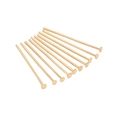 Set of ten 14K gold plated stainless steel flat head T-pins for DIY jewelry making projects - 20mm x 0.6mm (10 Pieces/Pack) / 18K Gold Plated