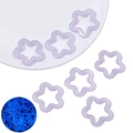 Luminous lavender star charms with blue glow effect for handmade DIY bracelet crafting - 30x30mm / Purple