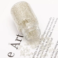Silver glass seed beads in a clear bottle for DIY jewelry making and beadwork - 2mm (54x30mm, 30g) / Silver