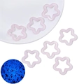 Pink luminous acrylic hollow star beads for DIY jewelry with blue glow in the dark effect - 30x30mm / Light Purple