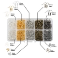 DIY jewelry kit with 22mm earring hooks and 5mm jump rings in 10-grid plastic box - Ear Hook and Jump Ring Kit (Multi-Color)