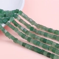 Square green natural stone beads strands for DIY jewelry making necklaces and bracelets - 4x4mm 38cm/Strand / Approx. 85 Pieces/Pack / Green Aventurine