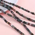 Natural stone square cube beads for DIY jewelry making in mixed vintage colors - 4x4mm 38cm/Strand / Approx. 85 Pieces/Pack / India Agate