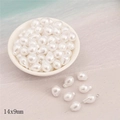 Perles goutte d'eau 14x9mm blanc crème en ABS pour la création de bijoux DIY - Forme de Larme (Style Téton) / 10 Pièces/Paquet (11-14mm) / Blanc