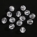 DIY transparent faceted acrylic round beads for handmade bracelets and jewelry making - 12mm / 30 Pieces/Pack (Aperture approx 2mm) / White