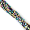 Perles en verre cristal facetté goutte d'eau avec revêtement AB pour bijoux DIY - 5x7mm 1 Brin/Pack (Environ 65-68 Pcs) / Plaqué Coloré