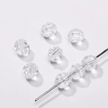 Perline in acrilico trasparente sfaccettate su aghi metallici per gioielli fai da te - 6mm (Foro circa 1mm, 300 pezzi/confezione) / Trasparente