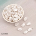 Perles baroques blanches irrégulières 12x16mm pour accessoires bijoux DIY - Grande Face Irrégulière / 10 Pièces/Paquet (12x16mm) / Blanc