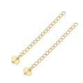 Set of two 14K gold plated heart pendant extender chains for DIY jewelry making - Approx. 60mm Total Length / 14K Gold Plated Textured Heart