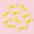 10er-Set gelb-weiß gestreifte Stoffschleifen für DIY-Haarschmuck und Näharbeiten - 3x1.5cm / Gelb-Weiß gestreifter Stil / 25er Pack / Gelb