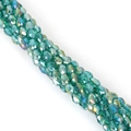 Perles facettées en cristal de verre turquoise clair pour la création de bijoux - 5x7mm 1 Brin/Pack (Environ 65-68 Pcs) / Vert Paon AB