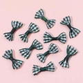 Set de 10 lazos hechos a mano a cuadros verdes y blancos para accesorios DIY - Verde oscuro
