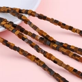 Tiger eye natural stone square beads with chatoyancy for DIY jewelry making - 4x4mm 38cm/Strand / Approx. 85 Pieces/Pack / Tiger Eye Stone Bracelet