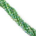 Perles en verre cristal vert olive avec revêtement AB pour création de bijoux DIY - 5x7mm 1 Brin/Pack (Environ 65-68 Pcs) / Vert Herbe AB