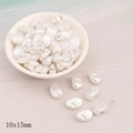 Unregelmäßige barocke weiße ABS Perlen 10x15mm für DIY Schmuckherstellung und Halsketten - Kleine Muschelform (Unregelmäßig)