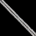 Imitation jade frosted glass beads in milky white with pale blue sheen for DIY jewelry - White