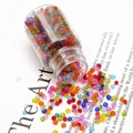 Colorful mixed glass seed beads in a clear bottle for DIY jewelry making - Transparent Mixed Colors