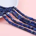Lapis lazuli square beads string in deep blue for DIY jewelry making accessories - 4x4mm 38cm/Strand / Approx. 85 Pieces/Pack / Lapis Lazuli