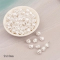 Unregelmäßige perlmuttweiße 9x10mm ABS-Perlen für DIY-Schmuck und handgemachte Ketten - Totenkopf-Form