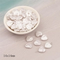Weiße 14x14mm herzförmige Perlen aus ABS für DIY-Schmuckherstellung und Bastelbedarf - Flache Herzform