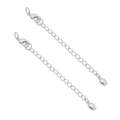 S925 silver extender chain with lobster clasp and tulip pendant for jewelry making - Single Rose Platinum Plated