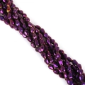 Perles en verre cristal facettées en forme de goutte violet foncé avec revêtement AB DIY - 5x7mm 1 Brin/Pack (Environ 65-68 Pcs) / Plaqué Violet
