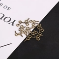Antike Bronzene Augenschrauben und Ösenstifte für DIY-Schmuck und Anhängerbasteln - 4*8mm (ca. 1,2mm Dick) 200 Stk./Packung / Antikbronze