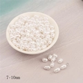 Elegante 7-10mm weiße ovale ABS Kunstperlen lose Perlen für DIY-Schmuckherstellung - Unregelmäßige Perlenform