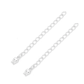 Cadena de extensión plateada con colgante de tulipa para crear collares DIY - Aprox. 60 mm de Longitud Total / Plateado Rosa