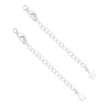 Silver 14K gold plated necklace extender chain with star charm and lobster clasp - Large Star Silver Plated