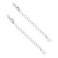 DIY jewelry extension chain in silver finish with lobster clasp and star pendant - Large Star Platinum Plated