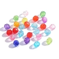 Faceted acrylic crystal beads in mixed vibrant colors for DIY jewelry making - 8mm / 100 Pieces/Pack (Aperture approx 1.5mm) / Random Mixed Colors
