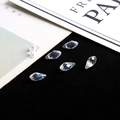 Perles de cristal en verre à facettes en forme de goutte pour bijoux DIY sur velours - Rhombus 6x12mm / 10 Pièces/Paquet / Blanc AB Irisé