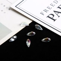 Perles en cristal de verre à facettes avec revêtement arc-en-ciel pour bijoux DIY - Goutte 6x14mm / 10 Pièces/Paquet / Blanc AB Irisé