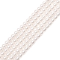 Tiras de perlas de imitación de cristal blanco con acabado liso y superficie lustrosa - 5mm (Agujero 1mm) / Blanco (20 Pzs)