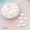 Barocke 17x9mm rechteckige Perlen in Cremeweiß für die DIY-Schmuckherstellung - Rechteckige Unregelmäßige Künstliche Perle (Rechteck)